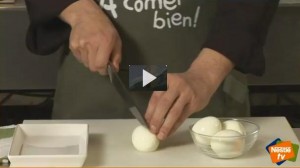 Cómo cortar huevos duros