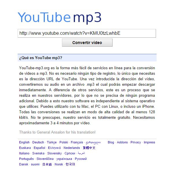 pasar videos de youtube a mp3