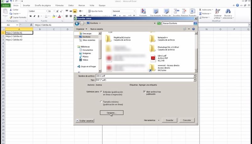 pasar excel a pdf