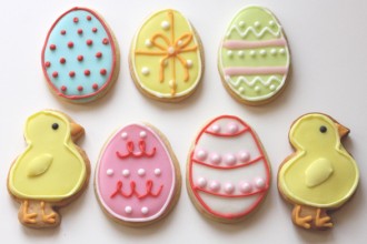 galletas de vainilla decoradas para Pascua