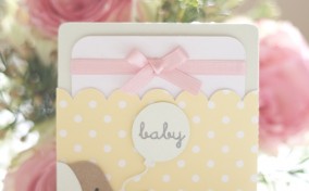 Invitación para Baby Shower de niña con elefante