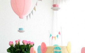 Decoración Baby Shower con globos aeroestáticos para niña