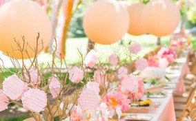 Manualidades para Baby Shower con globos naranjas