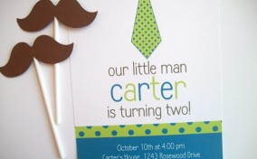 Invitación para Baby Shower de niño con bigotes