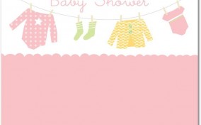 Invitación Baby Shower de niña ropa tendida