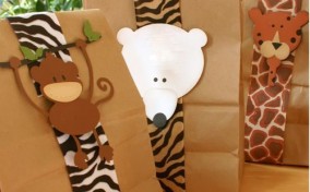 Manualidades para Baby Shower con animalitos bolsas