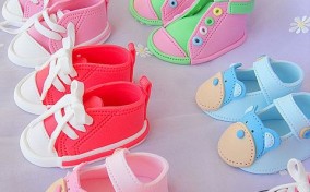 Zapatitos para Baby Shower de colores