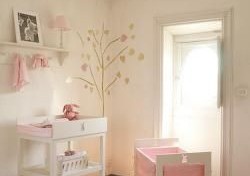 Decoración de la habitación del bebé con rosa