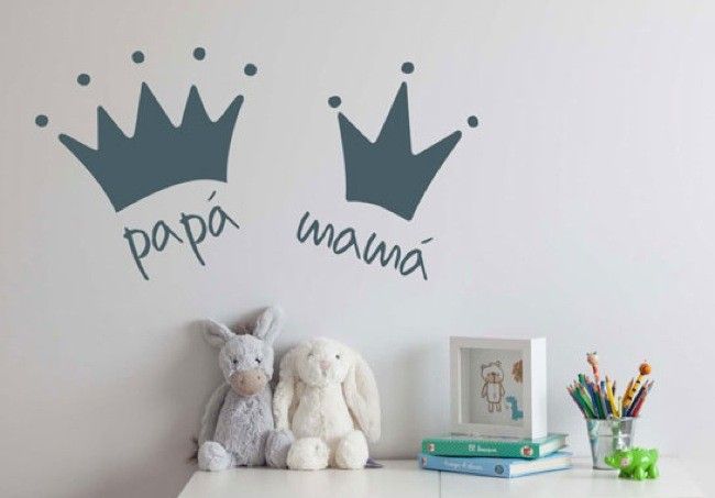 Decoración papel pintado habitación del bebé padres