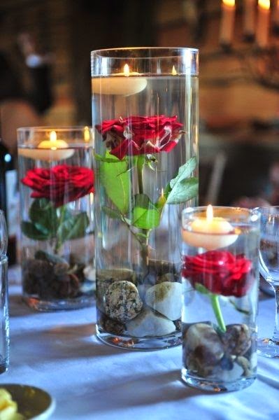 Ideas de centros de mesa con velas flotantes