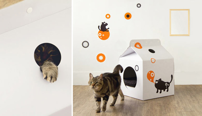 Ideas de casas para gatos con materiales reciclados