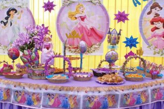 Decoración para fiesta de cumpleaños de las princesas Disney