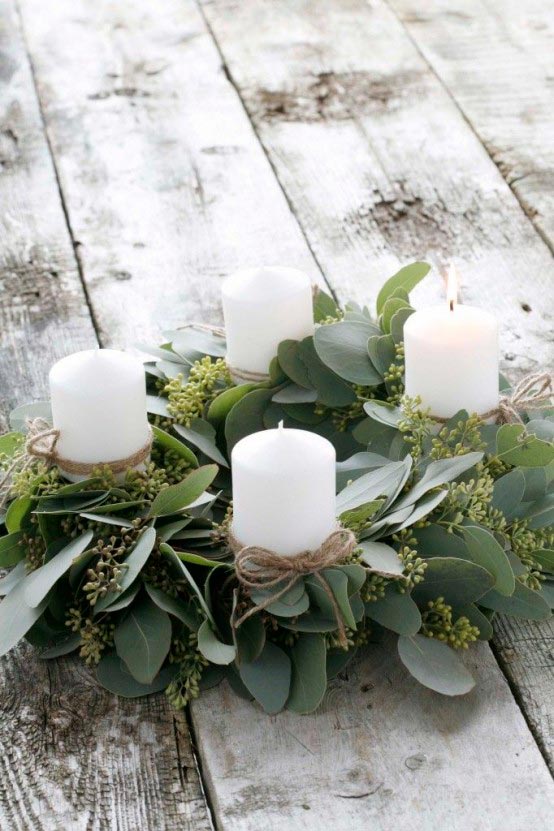 decorar-con-eucalipto-y-velas