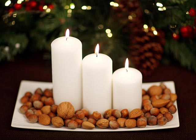 decorar-velas-navidenas-con-frutos-secos
