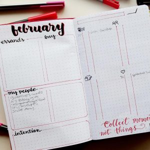 Cómo es el calendario mensual del bullet journal