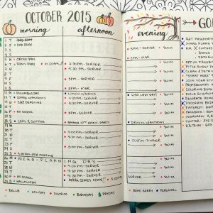 El calendario mensual o monthly log del bullet journal