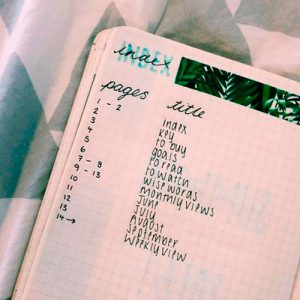 Cómo hacer el índice del bullet journal