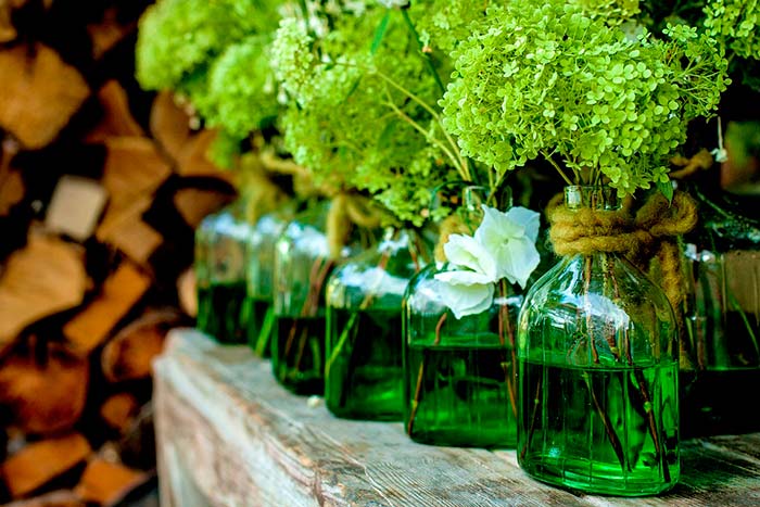 Ideas de bricolaje con botellas de cristal para el jardín