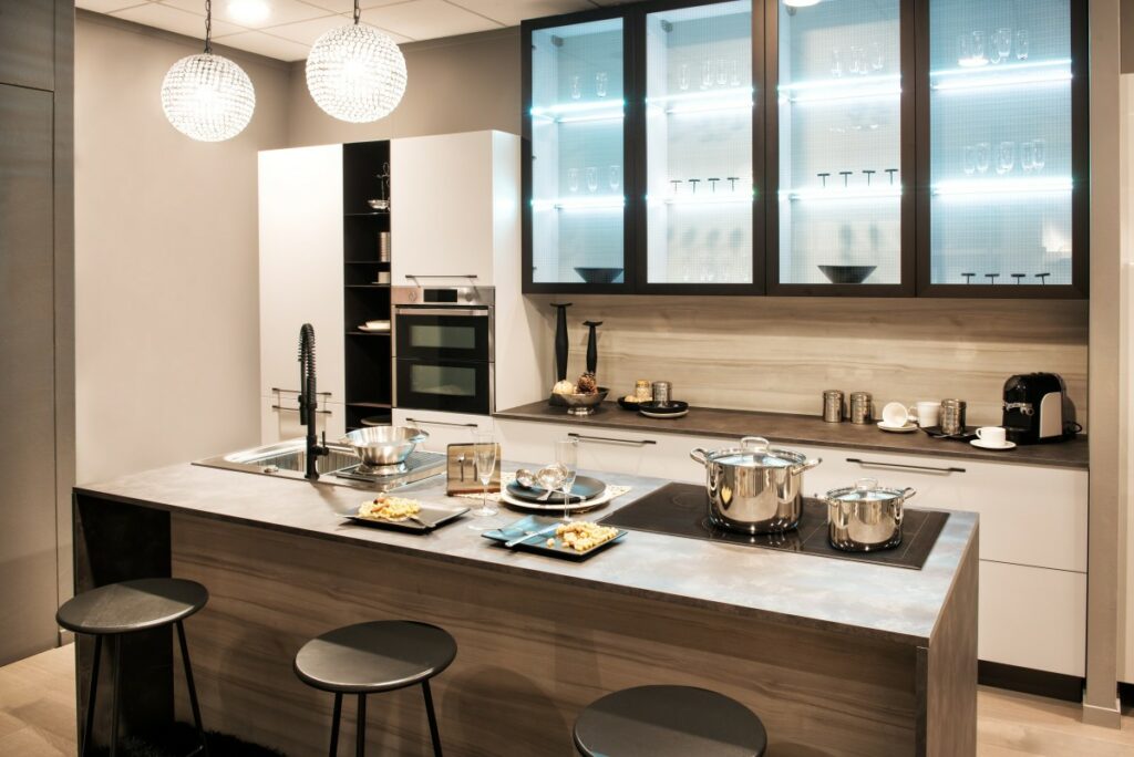 cocina con isla medida